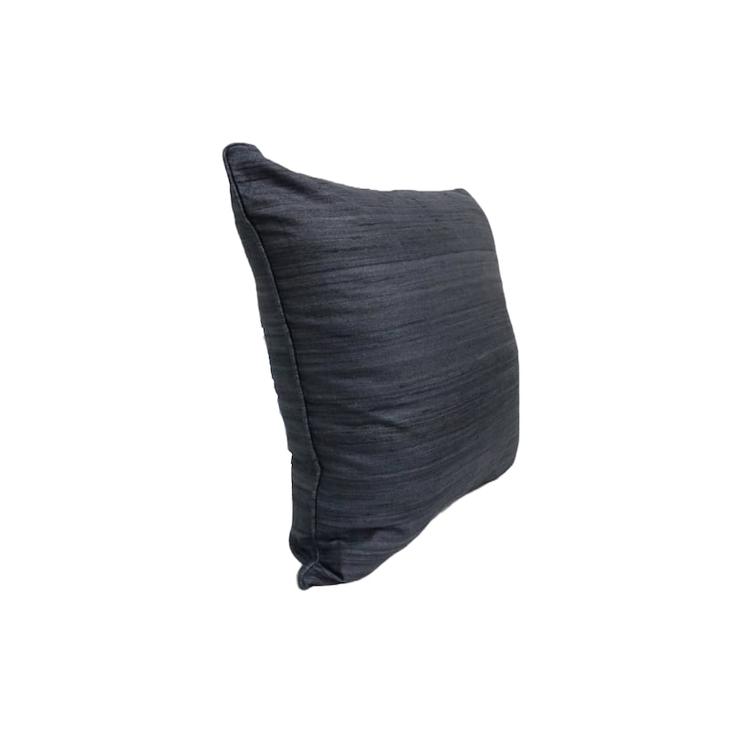 Home&Manor Raw Silk Throw Pillow 18" Dark Blue Bed Bath & Beyond
